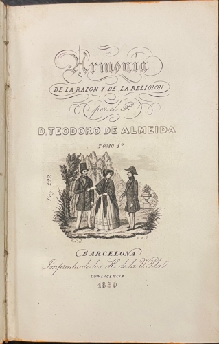 Portada de Armonia De La Razon y La Religi�n o Respuestas Filos�ficas � Los Argumentos De Los Incr�dulos - Teodoro De Almeida
