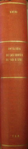 Portada de Antolog�a De Las Cortes De 1891 a 1895 - Augusto Vivero