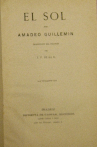 Portada de El Sol - Amadeo Guillemin