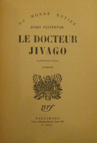 Portada de Le Docteur Jivago. - Boris Pasternak