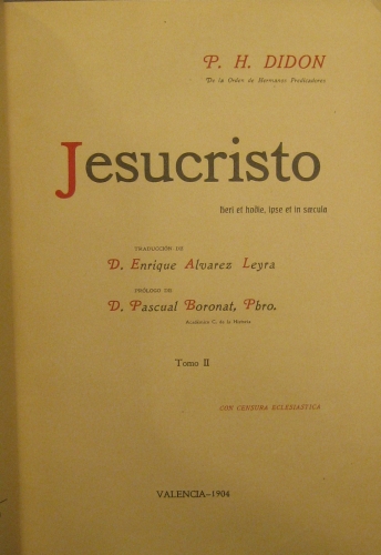 Portada de Jesucristo. Tomo II - P.H. Didon