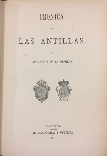 Portada de Cr�nica de Las Antillas. - Jacobo De La Pezuela