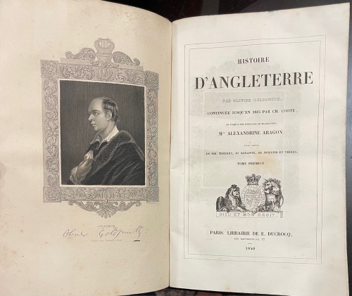 Portada de Histoire D' Angleterre - Olivier Goldsmith