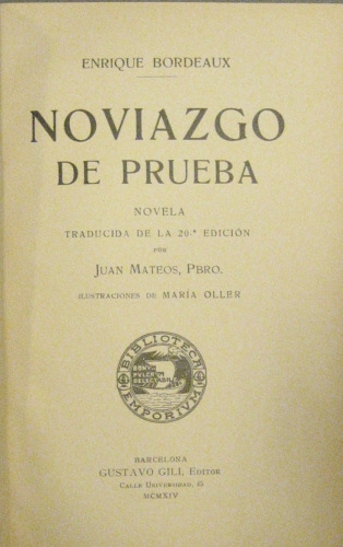 Portada de Noviazgo de Prueba - E. Bordeaux