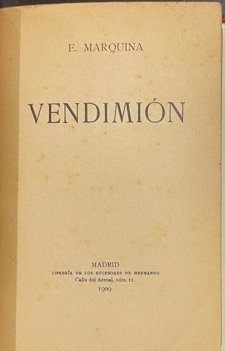 Portada de Vendimi�n. Poema - Eduardo Marquina