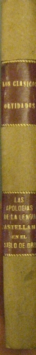 Portada de Las Apologias de la lengua castellana en el siglo de oro. - Seleccion J.F. Pastor