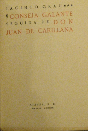 Portada de Conseja Galante y Don Juan de Carillana - Jacinto Grau