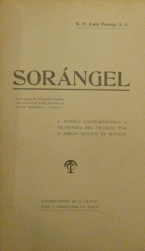 Portada de Sor�ngel. Novela contemporanea. - Luis Perroy