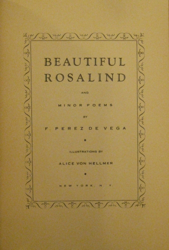 Portada de Beautiful Rosalind and Minor poems - F. Perez de Vega