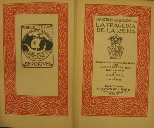 Portada de La Tragedia de la Reina - Roberto Hugo Benson