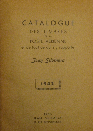 Portada de Catalogue des Timbres de la poste Aerienne - Jean Silombra