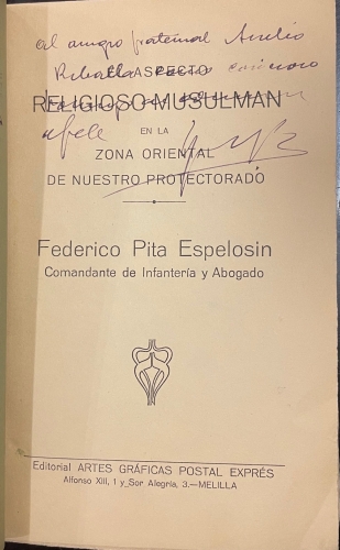 Portada de El Aspecto Religioso-Musulm�n En La Zona Oriental De Nuestro Protectorado - Federico Pita Espelosin