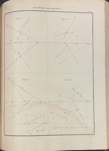 Portada de Trait� de G�om�trie Descriptive suivi de la M�thode des plans cot�s et de la th�orie des engrenages cylindriques et coniques avec une collection d'�pures, compos�e de 71 planches - C. F. A. Leroy