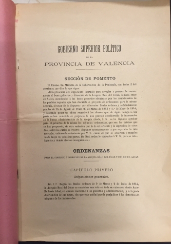 Portada de Anteproyecto Modificado de Regulaci�n del Rio J�car y Ordenanzas