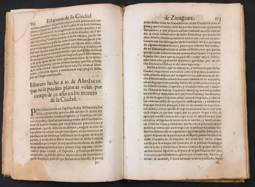 Portada de Recopilaci�n de los Estatutos de la Ciudad de Zaragoza. Por los Se�ores Jurados, Capitol y Consejo con poder de Concello General. Confirmados y decretados el primero de Diciembre de 1635