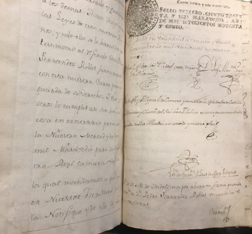 Portada de Real Provisi�n de Hidalguia de Pedro Fern�ndez Robles vecino de la Villa de Valderas y natural de Valdunquillo, Le�n. Carlos IV. 1795