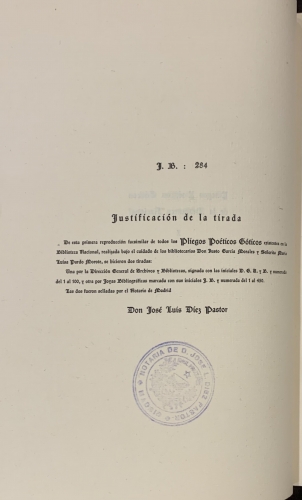 Portada de Pliegos Po�ticos G�ticos de la Biblioteca Nacional. Pliegos Po�ticos Espa�oles en la Universidad de Praga