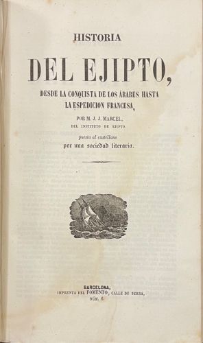 Portada de Historia de Cartago. Historia de Egipto desde la conquista de los �rabes hasta la Espedici�n Francesa. Historia de las Islas Madagascar, Borb�n y Mauricio - Dureau de la Malle. J. J. Marcel. V. Charlier