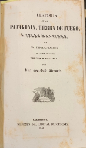Portada de Historia de Chile. Historia de la Patagonia, Tierra de Fuego � Islas Malvinas. Historia de las Antillas. Historia de las Provincias Unidas del Rio de la Plata, Buenos Aires, Paraguay, Uruguay - C�sar Famin. Federico Lacroix. Elias Regnault
