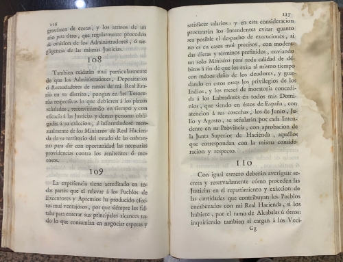 Portada de Real Ordenanza para el Establecimiento � Instruccion de Intendentes de Ex�rcito y Provincia en el Virreinato de Buenos Aires. A�o 1782
