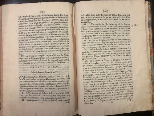 Portada de Ordenanzas dadas por el Rey de Portugal Jose I en 1754