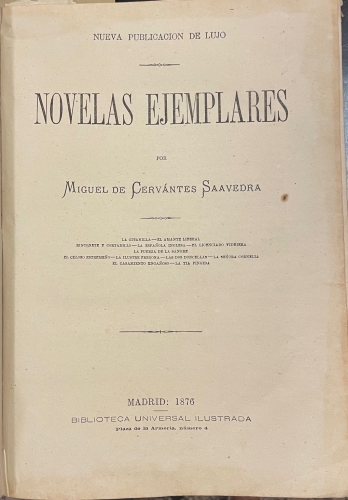 Portada de El Ingenioso Hidalgo Don Quijote de la Mancha. Novelas Ejemplares - Miguel de Cervantes Saavedra
