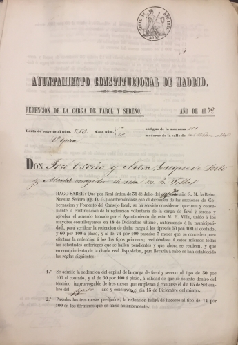 Portada de T�tulos de propiedad y otros documentos de una casa en la calle de la Madera Alta, Madrid
