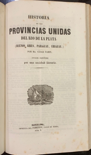 Portada de Historia de Chile. Historia de la Patagonia, Tierra de Fuego � Islas Malvinas. Historia de las Antillas. Historia de las Provincias Unidas del Rio de la Plata, Buenos Aires, Paraguay, Uruguay - C�sar Famin. Federico Lacroix. Elias Regnault