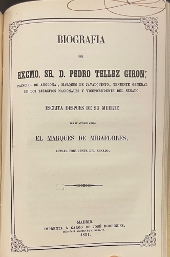 Portada de Biograf�a de D. Senen de Buenaga. Biograf�a de D. Fernando Cotoner. Noticia Bibliogr�fica de D. Jose de Gabriel. Biograf�a del Conde de Pu�onrostro/ Epilogo de los Apuntes Biograf�cos de Don Vicente Bertran de Lis/ Biografia de Don Wenceslao Ayguals de Izco / Biografia de D. Pedro Tellez Giron - Jos� Diaz Valderrama/ Jos� Gutierrez de la Vega/ Blas Mar�a Araque / Marqu�s de Miraflores