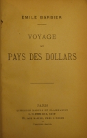 Portada de libro Voyage au Pays des dollars