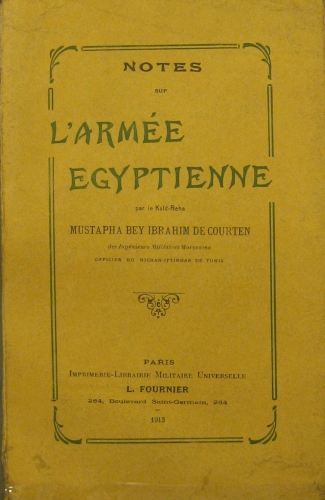 Portada de Notes sur L' arm�e Egytienne - Kaid-Reha. Mustapha Bey Ibrahim De Courten