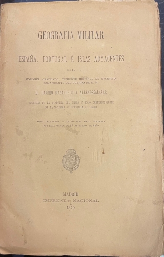 Portada de Geografia Militar de Espa�a, Portugal e Islas adyacentes. - R. Mazarredo y Allendesalazar