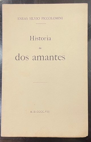 Portada de Historia De Dos Amantes - Eneas Silvio Piccolomini