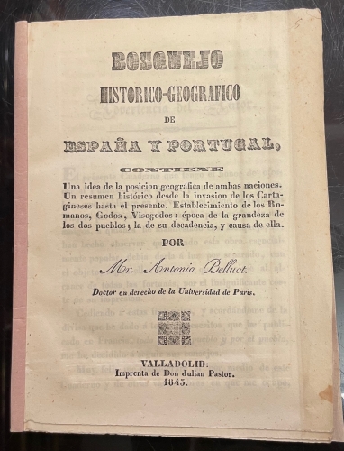 Portada de Bosquejo Hist�rico-geogr�fico De Espa�a y Portugal - Antonio Belluot