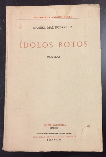 Portada de �dolos Rotos. - Manuel Diaz Rodriguez
