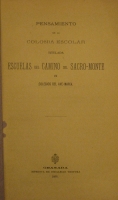 Portada de libro Pensamiento de la Colonia Escolar 'Escuelas del Camino del...