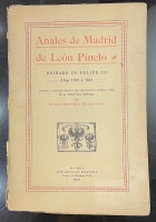 Portada de libro Anales de Madrid de Le�n Pinelo. Reinado de Felipe III, a�os 1598 a...