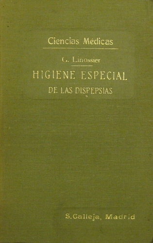 Portada de Higiene especial de las Dispepsias.  - Linossier