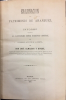 Portada de libro Enajenaci�n del Patrimonio de Aranjuez. 