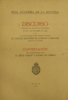 Portada de libro Discurso leido en el acto de su recepcion el d�a 1 de Diciembre de...