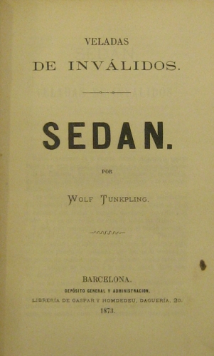 Portada de Sedan. Veladas de Inv�lidos - Wolf Tunkpling