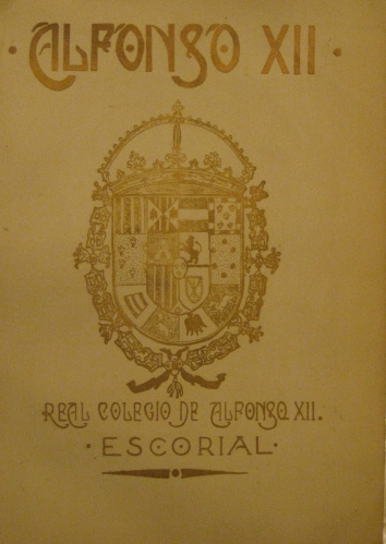 Portada de Alfonso XII. Publicacion de los alumnos del Real Colegio de Alfonso XII de El Escorial. A�o V. Mayo-Junio de 1929 Num. 7-8 - Los profesores y alumnos del Real Colegio de Alfonso XII