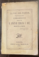 Portada de libro La Voz del Pastor, extractos de sermones pronunciados por el Illmo....