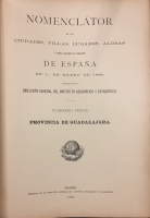 Portada de libro Nomenclator De Las Ciudades, Villas, Lugares, Aldeas y Dem�s Entidades...
