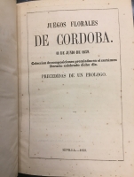 Portada de libro Juegos Florales de C�rdoba, 1859, 1860, 1865.