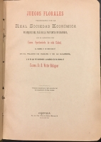 Portada de libro Juegos Florales celebrados por la Real Sociedad Econ�mica de amigos...