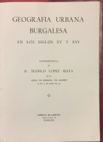 Portada de libro Geograf�a Urbana Burgalesa en los siglos XV y XVI