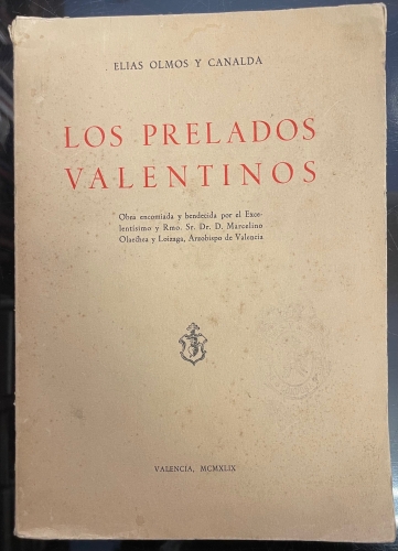 Portada de Los Prelados Valentinos - Elias Olmos y Canalda