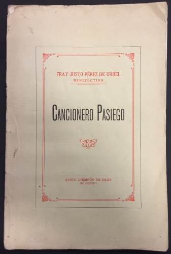 Portada de Cancionero Pasiego - Fray Justo P�rez de Urbel