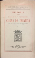 Portada de libro Historia de la Fidel�sima y Vencedora Ciudad de Tarazona.